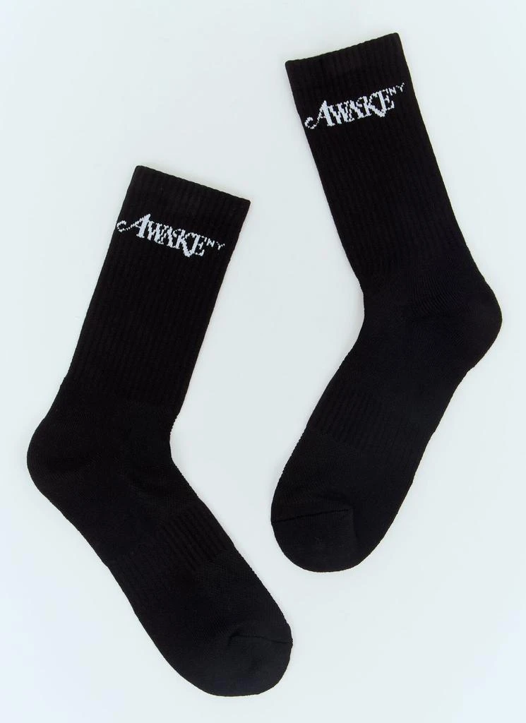 Awake NY Logo Jacquard Socks 1