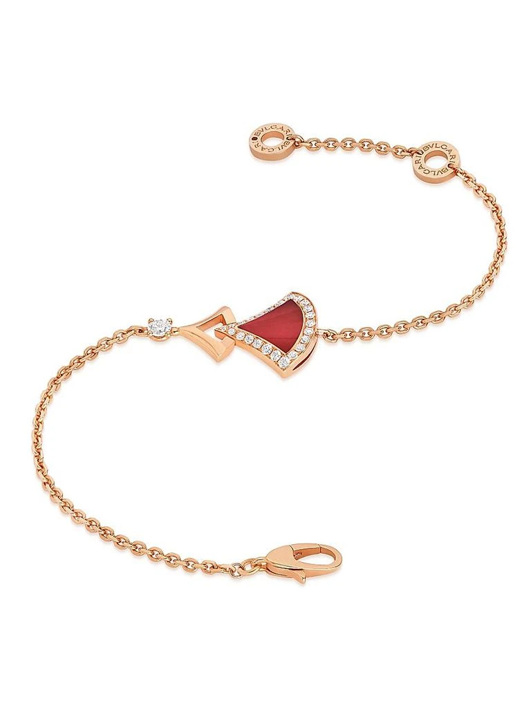 BVLGARI Divas' Dream 18K Rose Gold, Carnelian & 0.31 TCW Diamond Bracelet 3