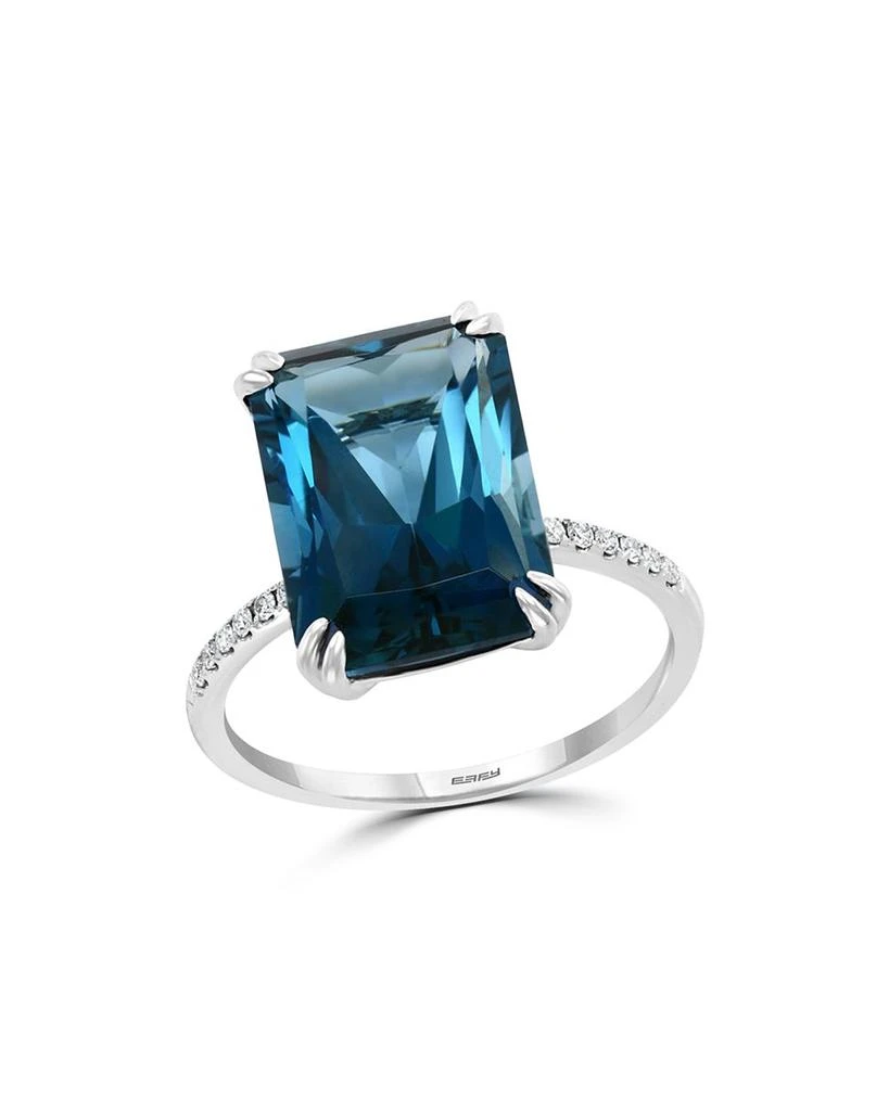 Bloomingdale
s London Blue Topaz 
Diamond Statement Ring in 14K White Gold 1