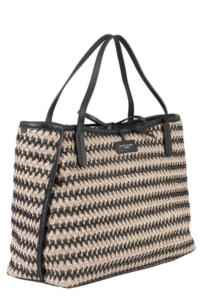 GIANNI CHIARINI Gianni Chiarini Ray Striped Woven Tote Bag 3