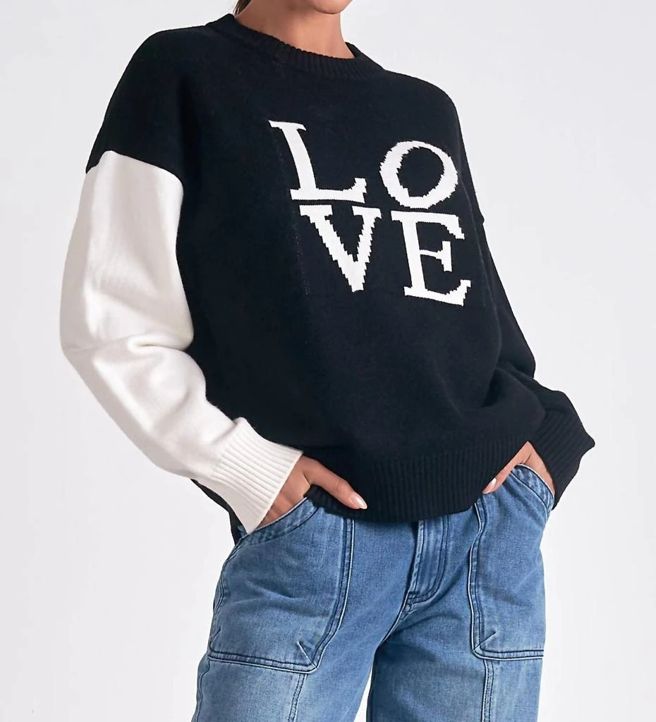 Elan Elan - "love" Color Block Sweater 1