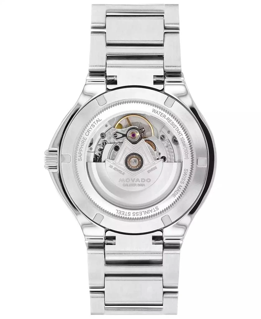 Movado Women's Se Automatic Swiss Automatic Silver-Tone Stainless Steel Yellow PVD Bracelet Watch 33mm 3