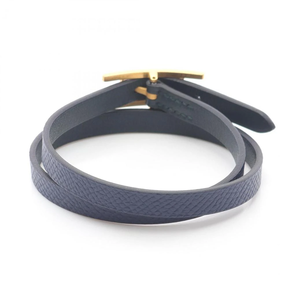 Hermes gold Navy Epsom Leather gold Swift Leather Charm Bracelet (Pre-Owned) 2
