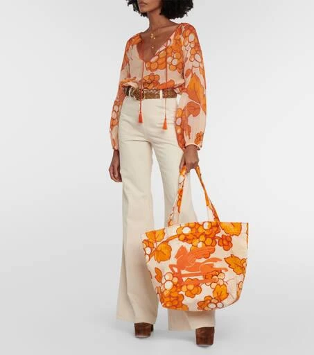 ETRO Pegaso leather-trimmed tote bag 5