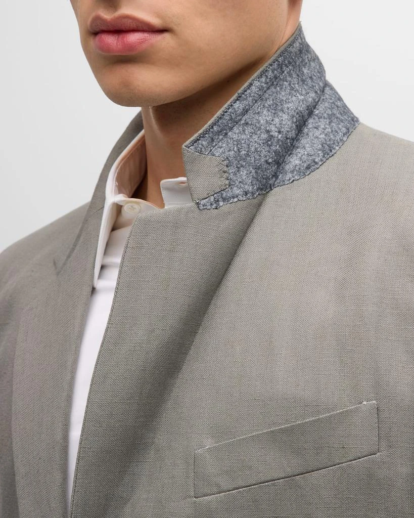 Salvatore Ferragamo Men's Linen-Blend Canvas Sport Coat 7