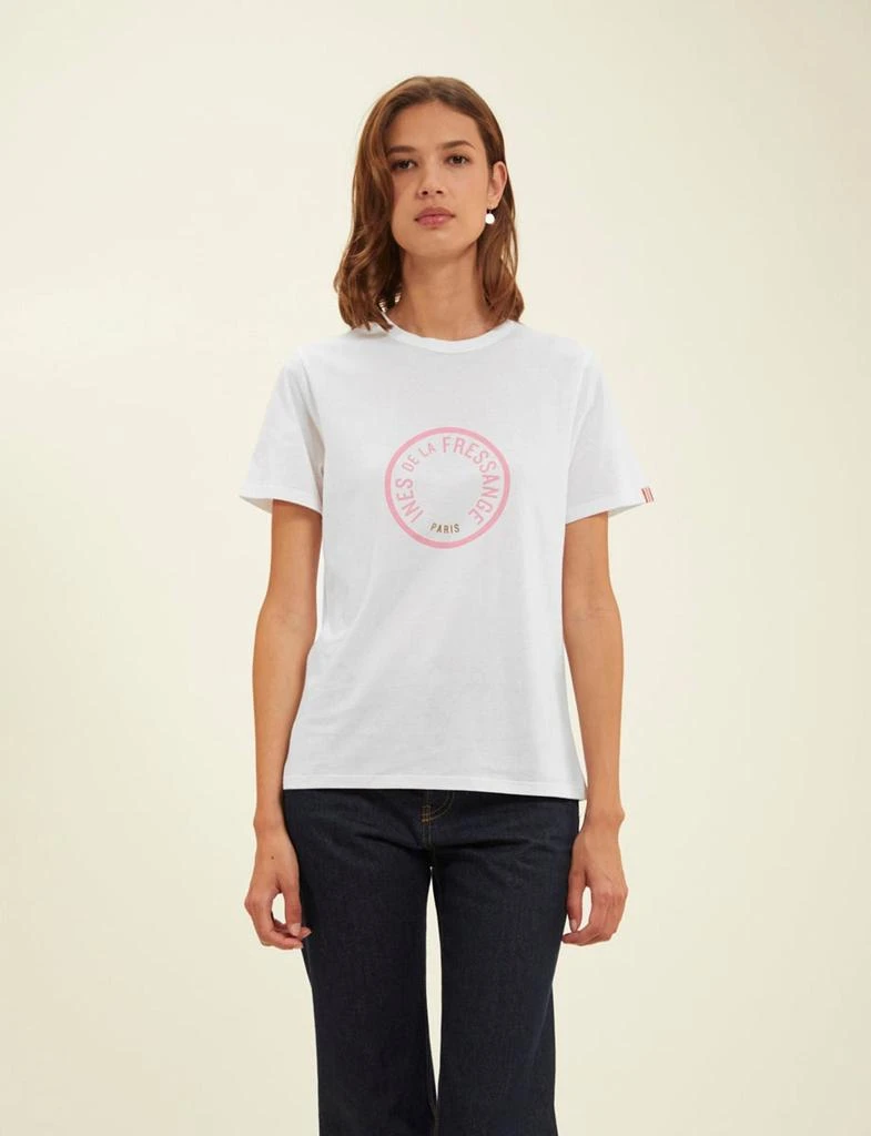 INES DE LA FRESSANGE PARIS Oscar white logo pink t-shirt 2