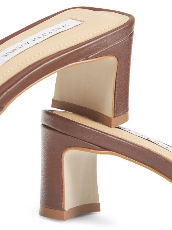 Saks Fifth Avenue 51MM Leather Block Heel Mules 6