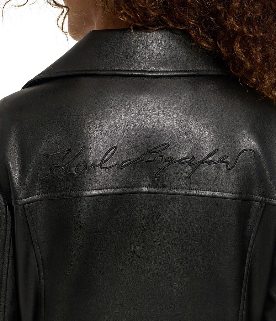 Karl Lagerfeld Paris FAUX LEATHER STUDS MOTO JACKET 6