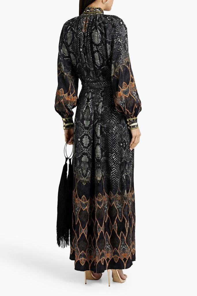 CAMILLA Crystal-embellished printed satin-jacquard maxi dress 3