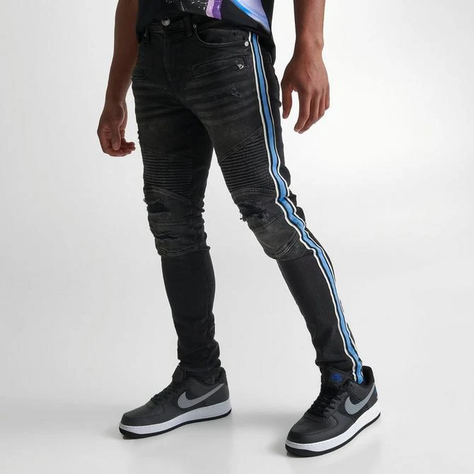 SONNETI Men's Supply & Demand Side Stripe Denim Jeans 5