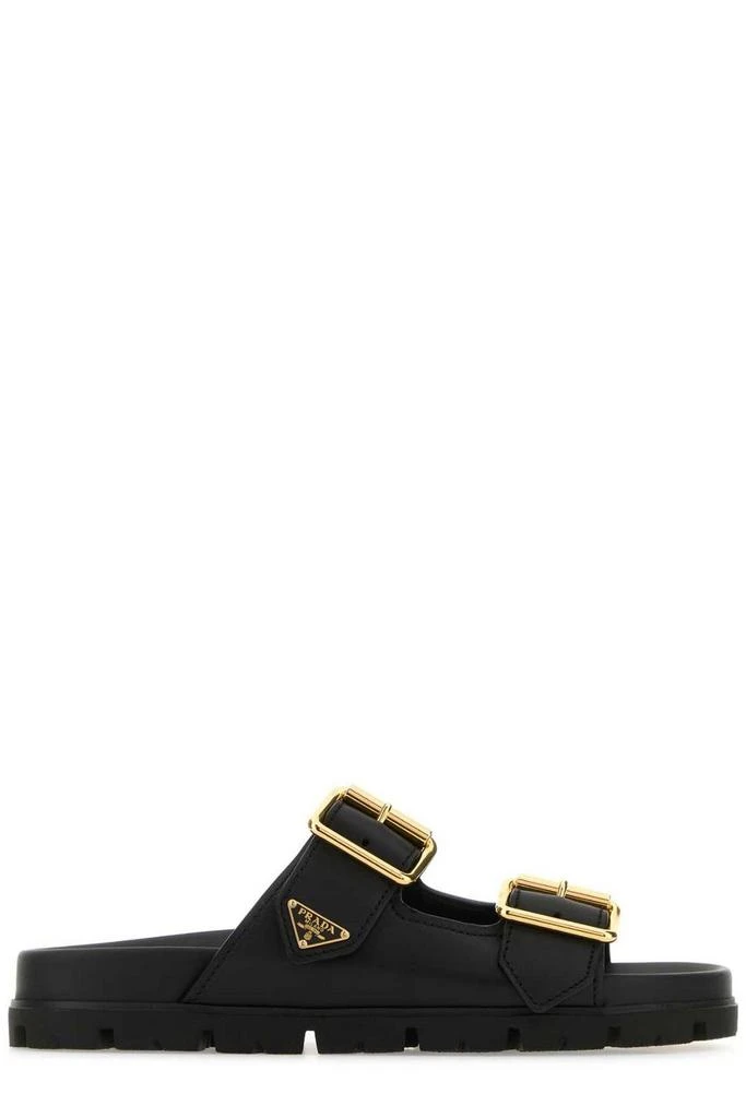Prada Prada Triangle-Logo Open-Toe Slides 1