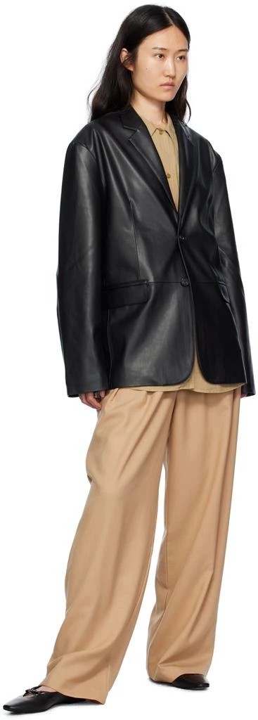 The Frankie Shop Black Olympia Faux-Leather Blazer 4