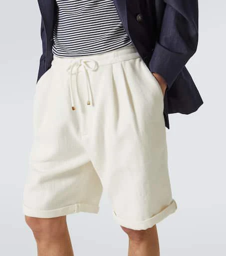 Brunello Cucinelli Chevron cotton and linen Bermuda shorts 5