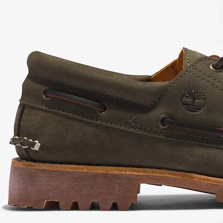 Timberland Timberland® 3-Eye Lug Handsewn Boat Shoe for Men in Dark Green 7