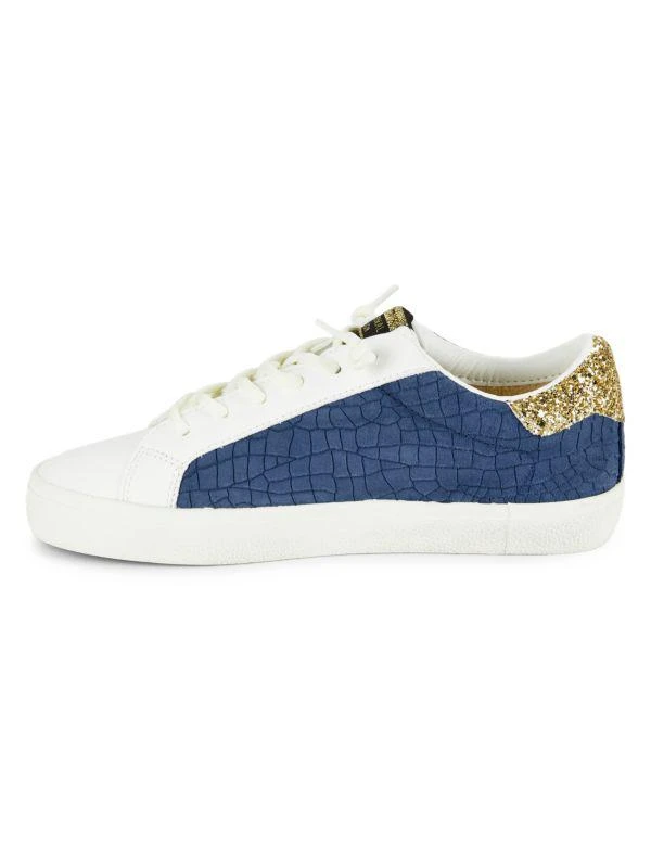 Vintage Havana Croc-Embossed Suede Star Platform Sneakers 4