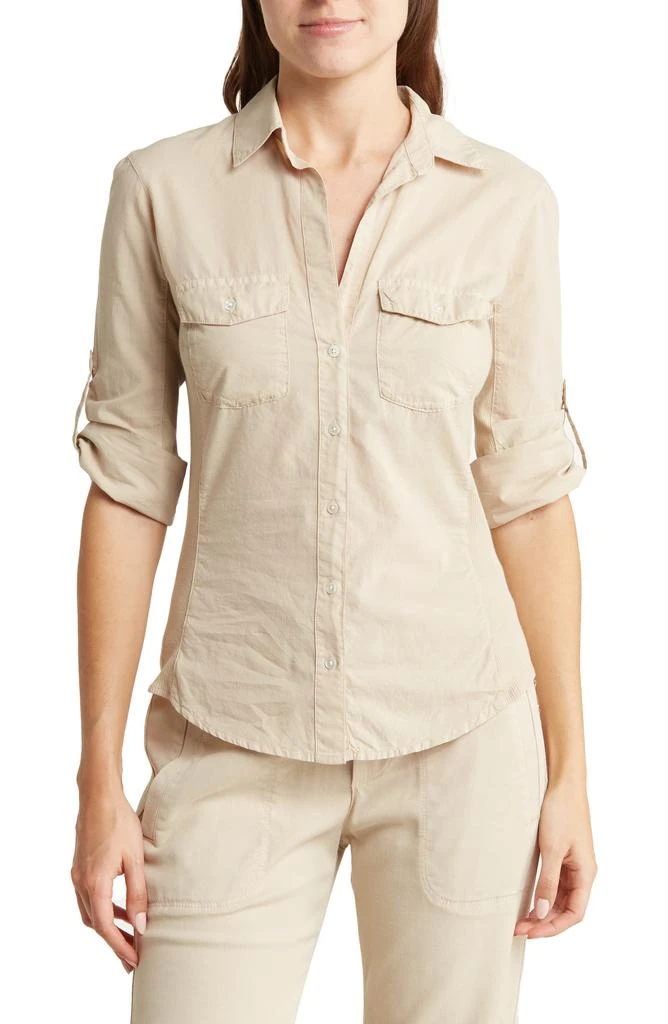 James Perse Three-Quarter Sleeve Button-Up Shirt 1