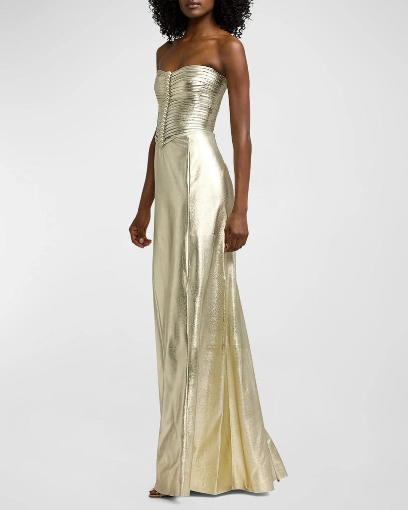 Ralph Lauren Kaylen Laminated Suede Evening Dress 3