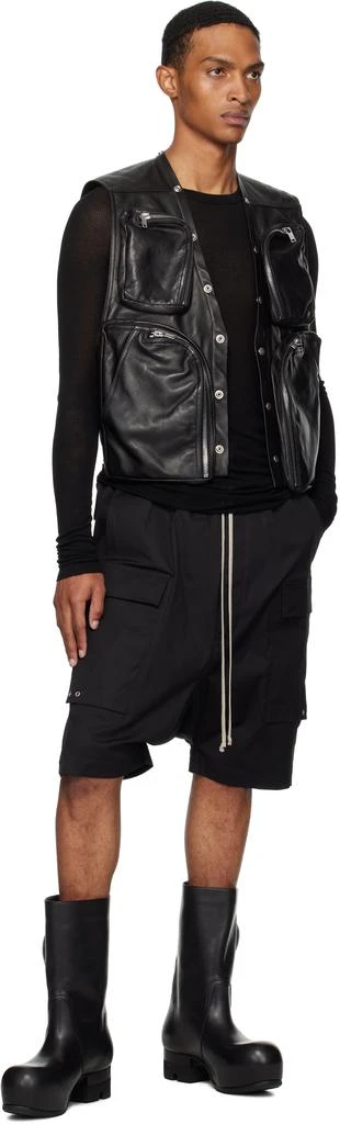 Rick Owens Black Concordians Cargo Leather Vest 4