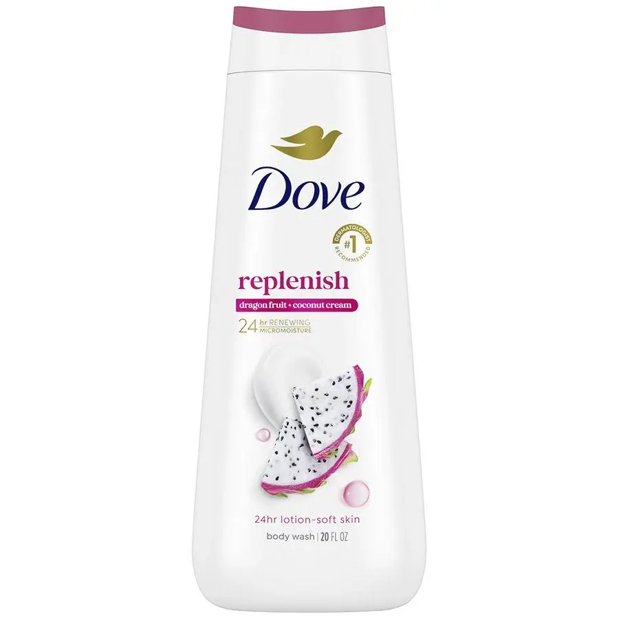 Dove Body Wash for 24hr Lotion-Soft Skin, Replenish