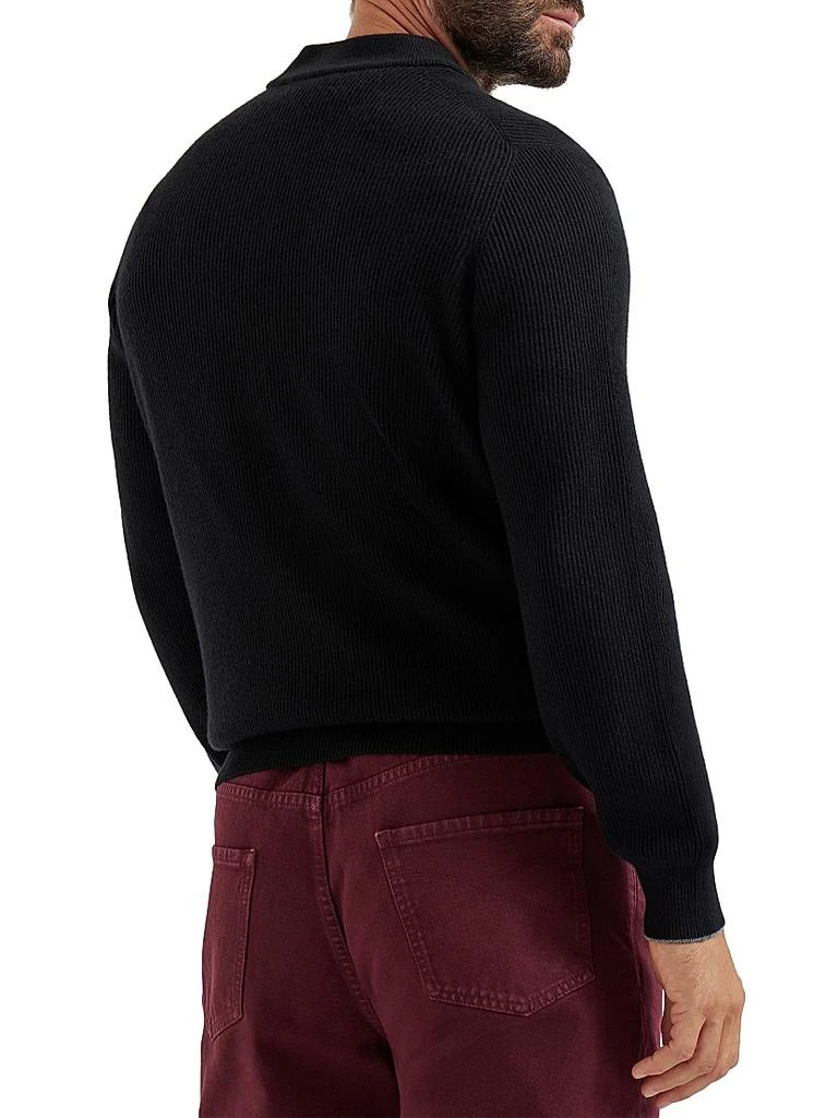 Brunello Cucinelli Cashmere English Rib Sweater with Henley Collar 3