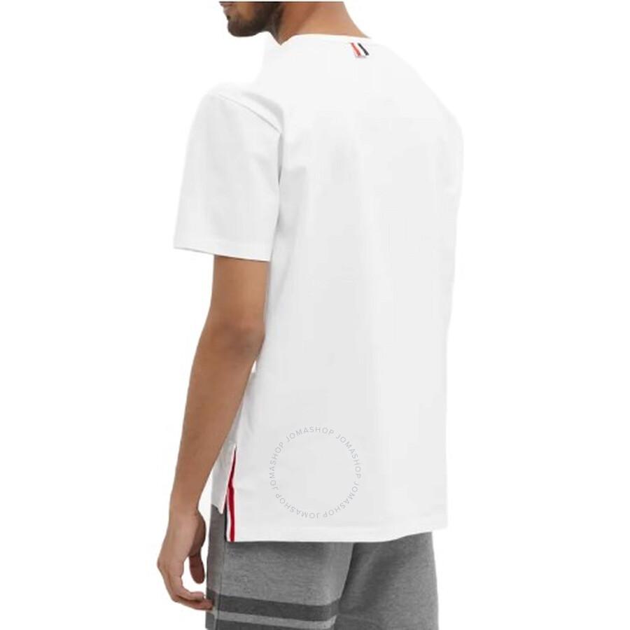 Thom Browne Men's White Jersey Pocket T-Shirt