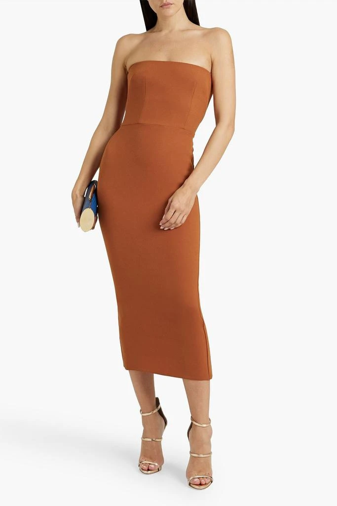 Alex Perry Callan strapless crepe midi dress 2
