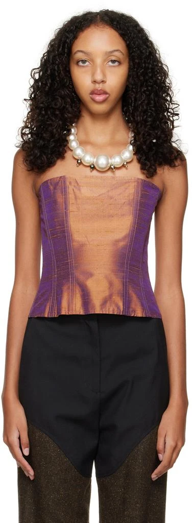 Puppets and Puppets Gold Iridescent Tank Top 1