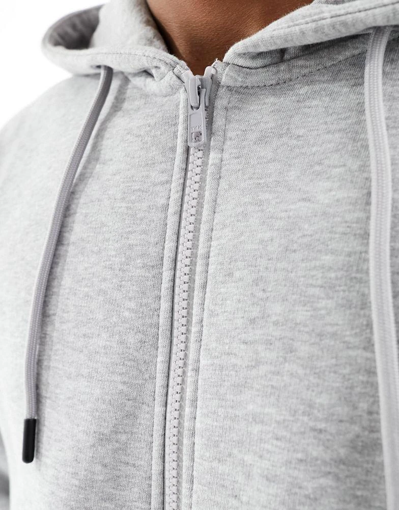 Jack & Jones Jack & Jones zip through hoodie in light grey marl 3