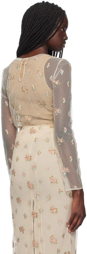 BLUMARINE Beige Sheer Floral Blouse 3