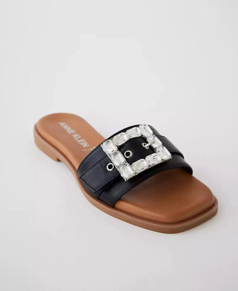 Anne Klein Women's Capara Square Toe Flat Sandals 6