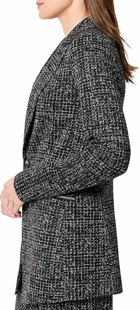 NIC+ZOE Dotty Grid Zip Jacket In Black Multi 2