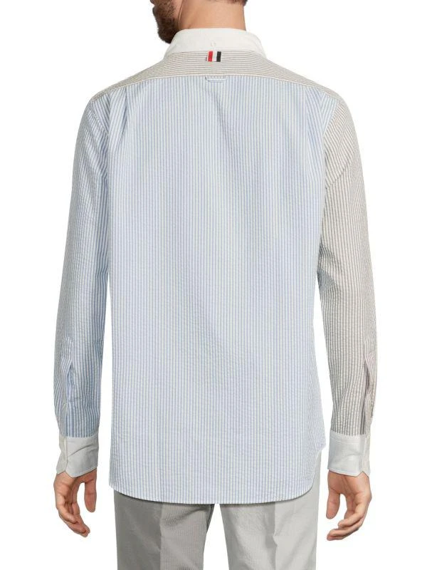 Thom Browne Seersucker Striped Cotton Shirt 2