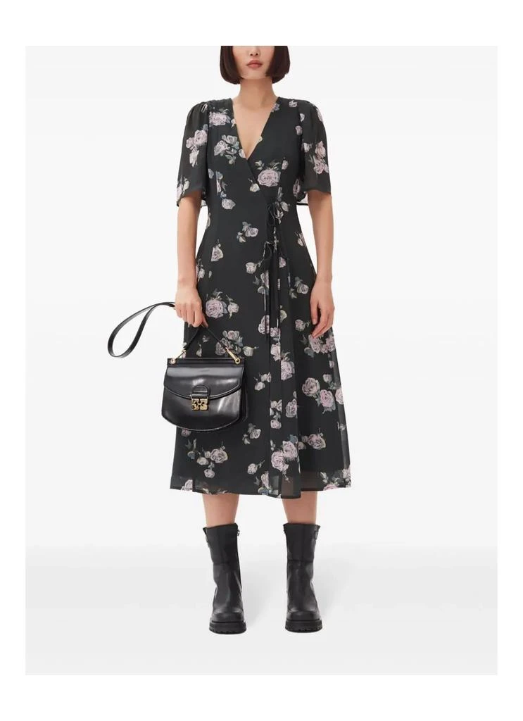 Ganni Fluid Crepe Wrap Midi Dress 2