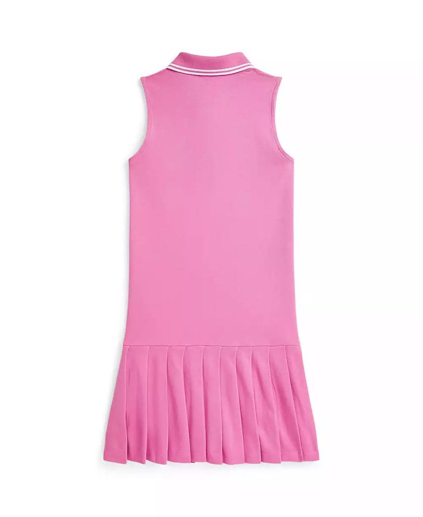 Ralph Lauren Big Girls Pleated Stretch Mesh Polo Dress