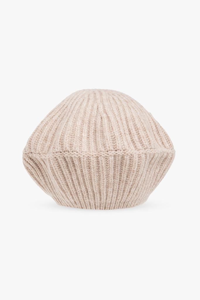 Ganni Ganni Logo Patch Ribbed Knit Hat - Hats - BeyondStyle