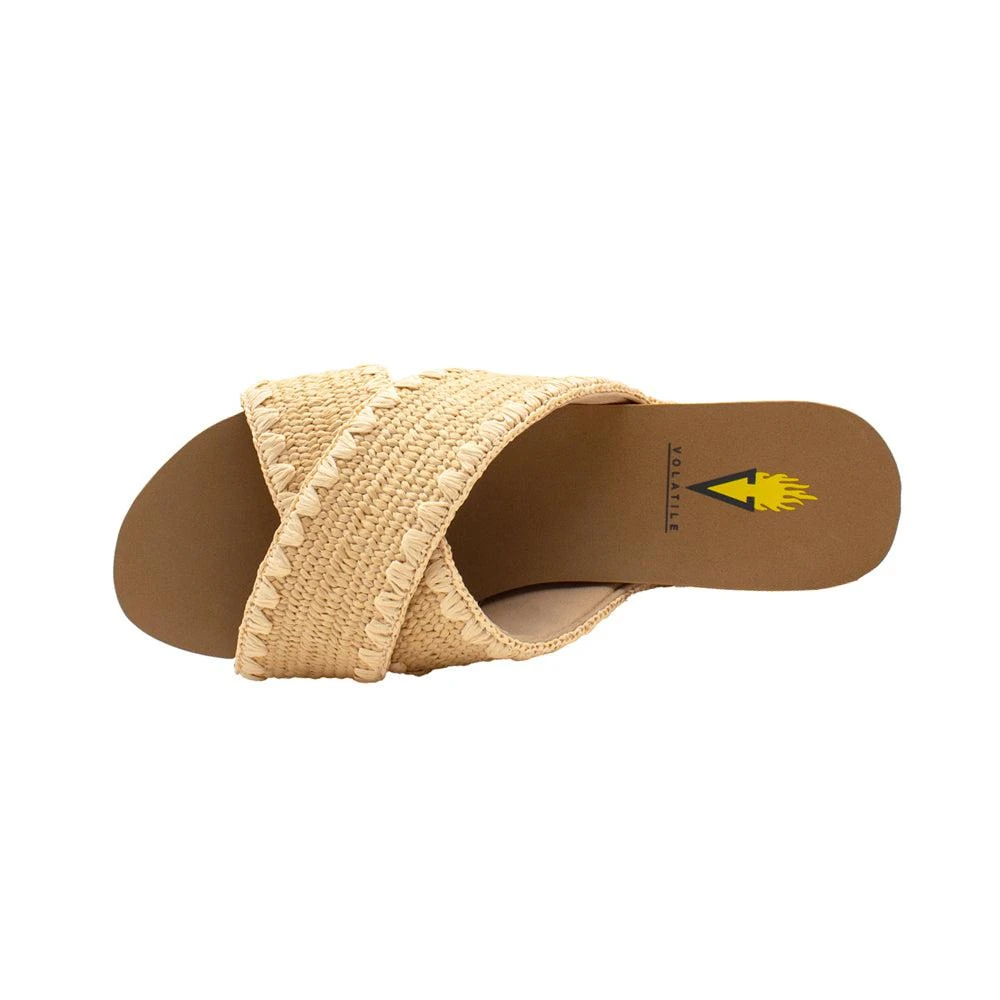 VOLATILE Antigua Raffia Studded Slide Wedge Sandals 4