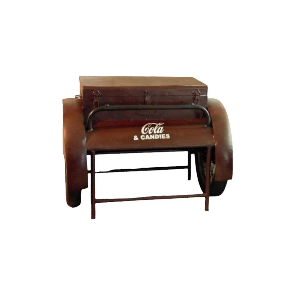 Hivvago 27" Maroon Steel End Table