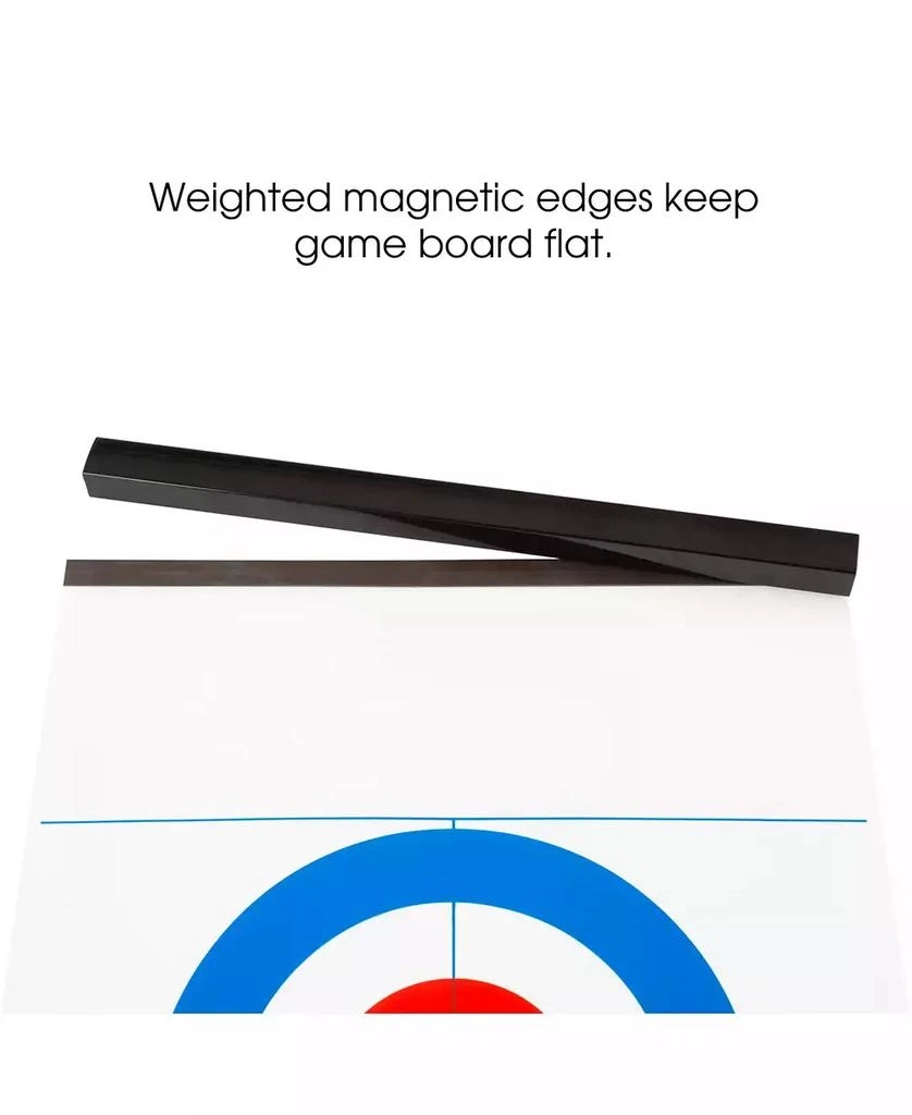 Trademark Global Hey Play Tabletop Curling Game - Portable Indoor Desktop Roll Up Magnetic Competition Board Game With Eight Stones 3