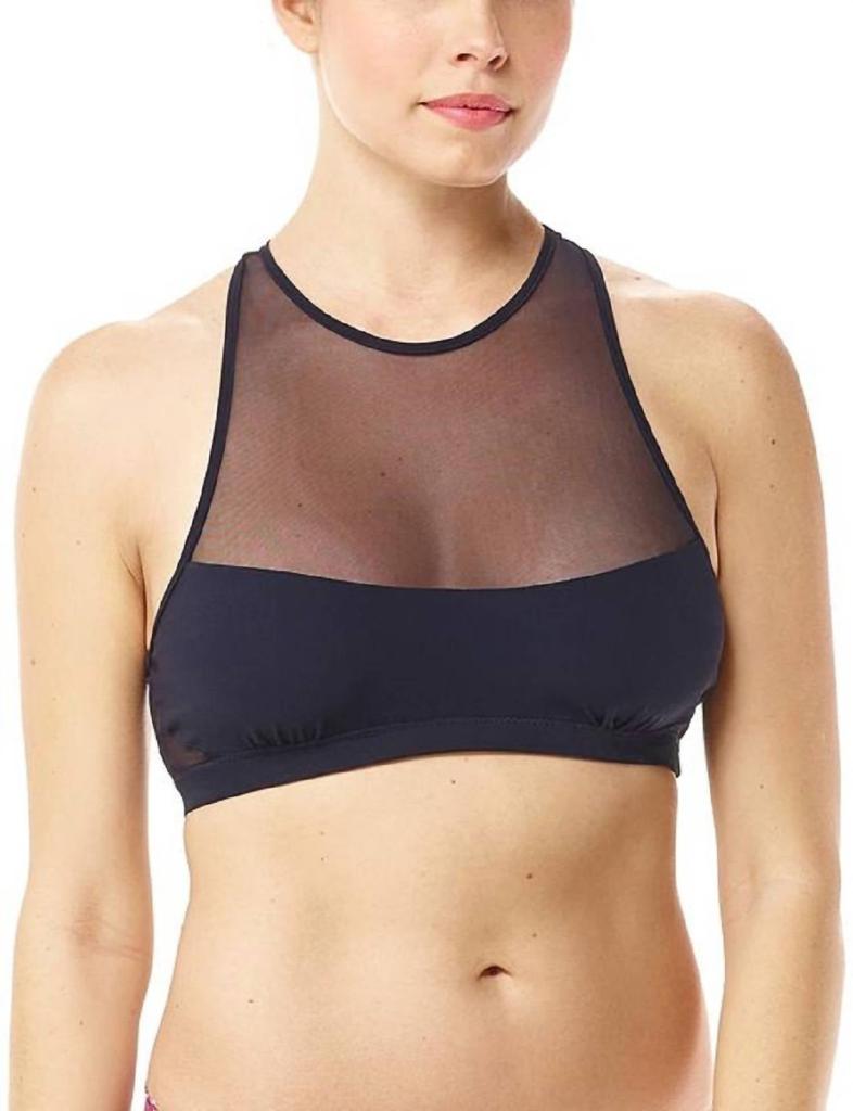 commando Chick Mesh Racerback Bra In Black