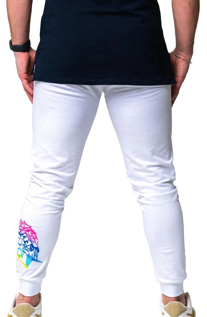 Maceoo Neon Rainbow Lion Embroidered Stretch Cotton Joggers 6