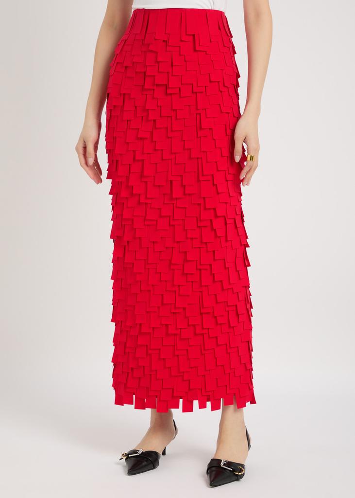 A.W.A.K.E MODE Laser-cut open-back crepe maxi skirt