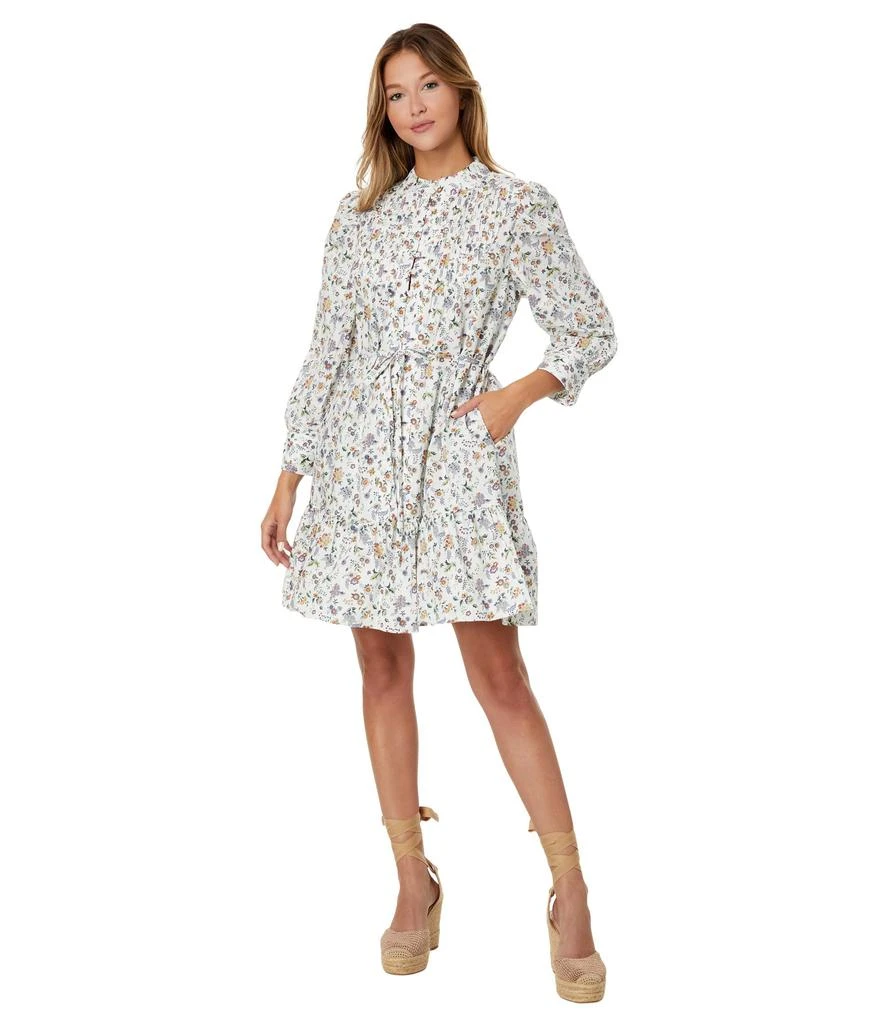 English Factory Floral Print Pin Tuck Smock Mini Dress 4