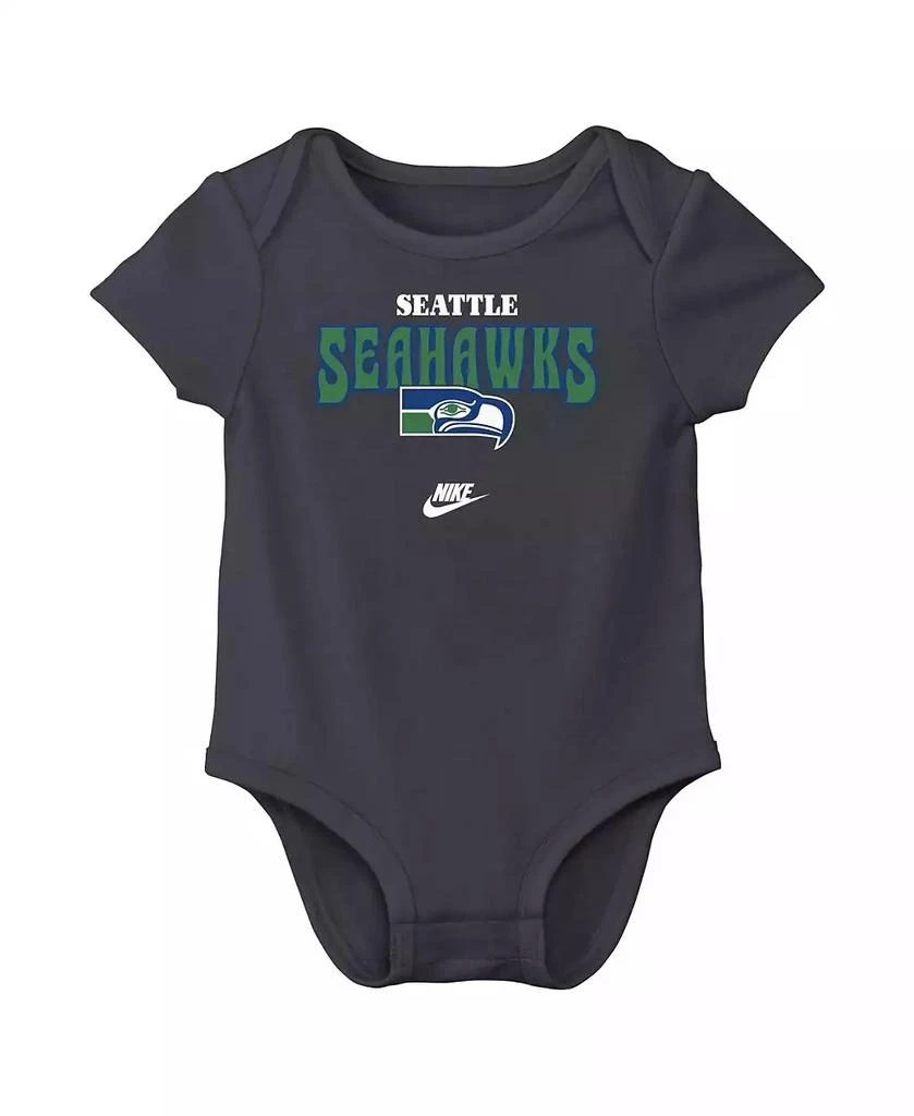 NIKE Baby Boys and Girls Seattle Seahawks Rewind 3-Pack Bodysuit 2