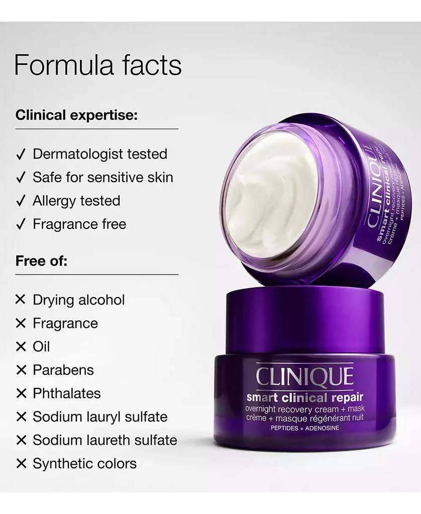 Clinique Smart Clinical Repair™ Overnight Recovery Face Cream + Mask, 1.7 oz 8