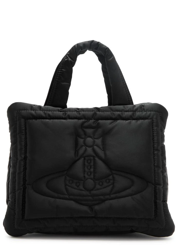 Vivienne Westwood Margaret small orb-embroidered nylon top handle bag 1