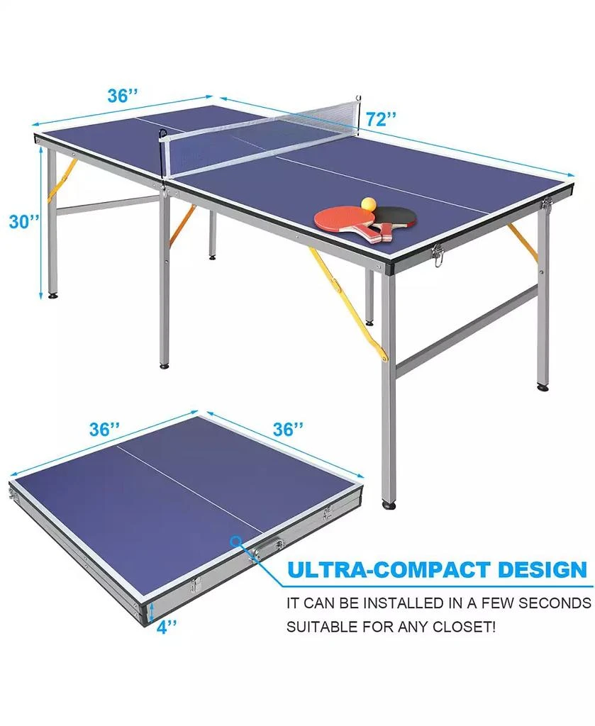 Streamdale Furniture Streamdale Portable 6FT Table Tennis Set with Paddles
Balls 3