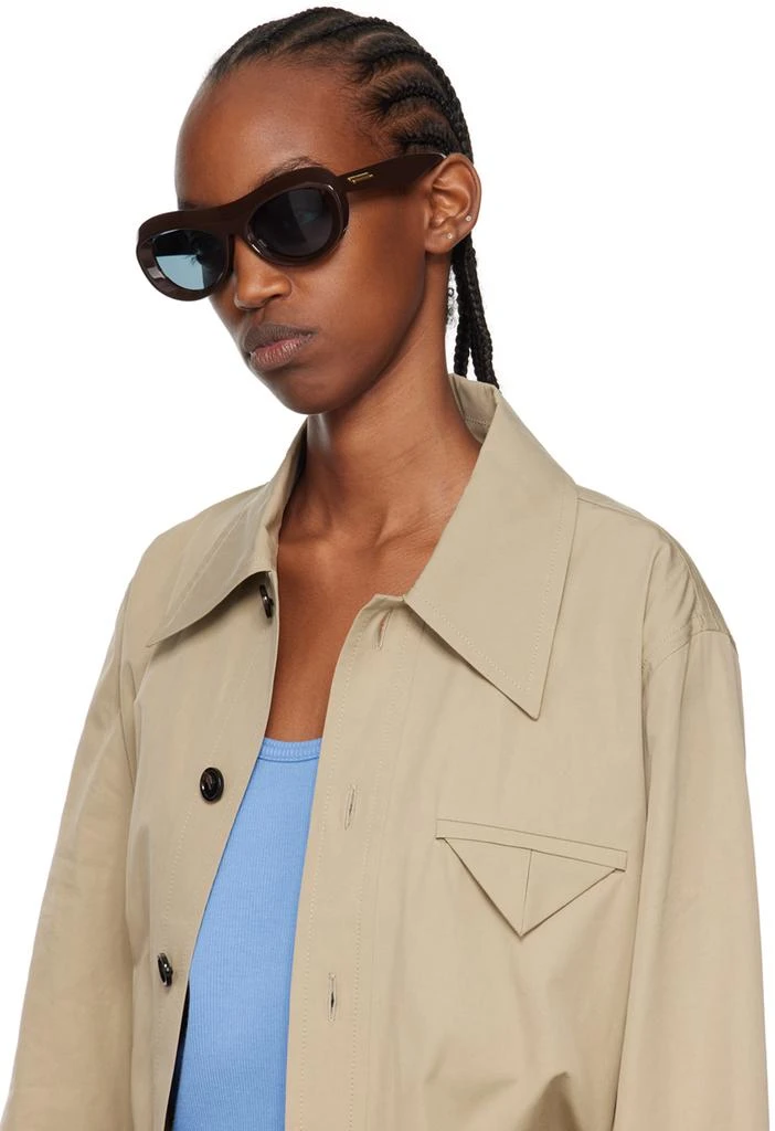 Bottega Veneta Brown Scoop Round Acetate Sunglasses 4