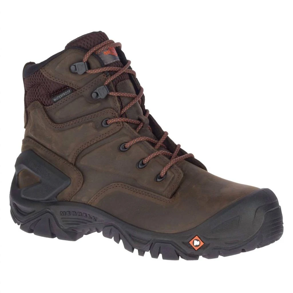 Merrell MEN'S STRONGFIELD LEATHER X 7" WATERPROOF COMP TOE WORK BOOT - WIDE WIDTH 1
