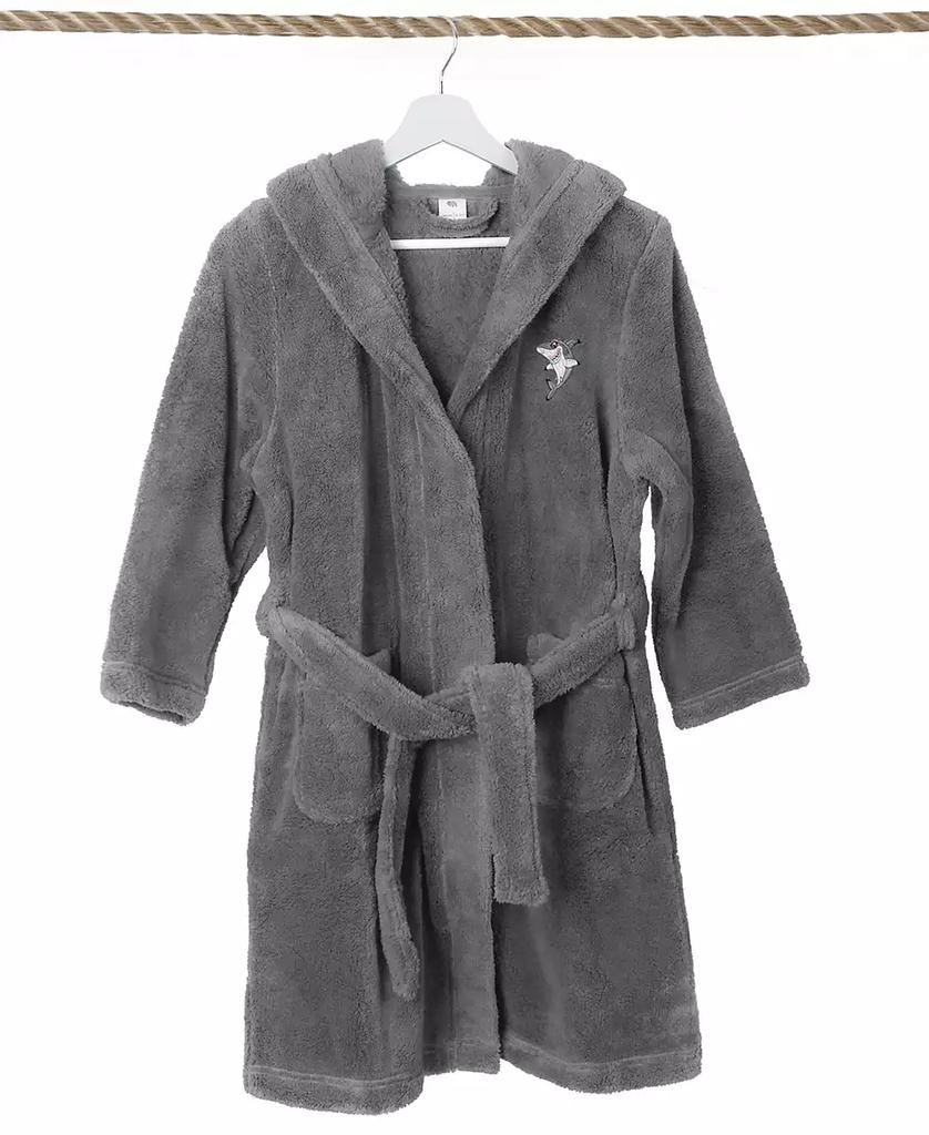 Linum Home Textiles Kids Shark Super Plush Double Brushed Hooded Bathrobe