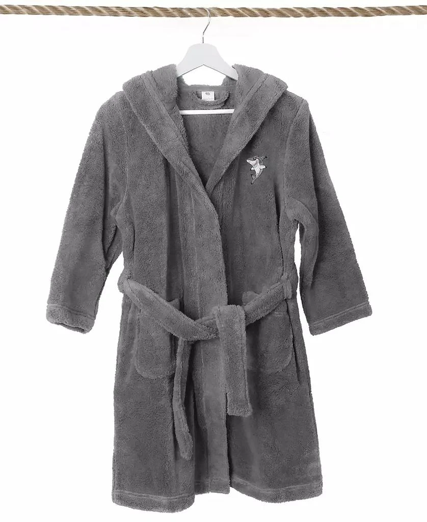 Linum Home Textiles Kids Shark Super Plush Double Brushed Hooded Bathrobe 1